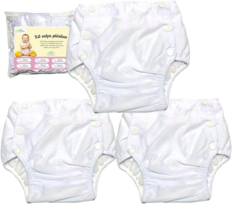 Kit 3 calças plásticas impermeáveis Minha Estrelinha