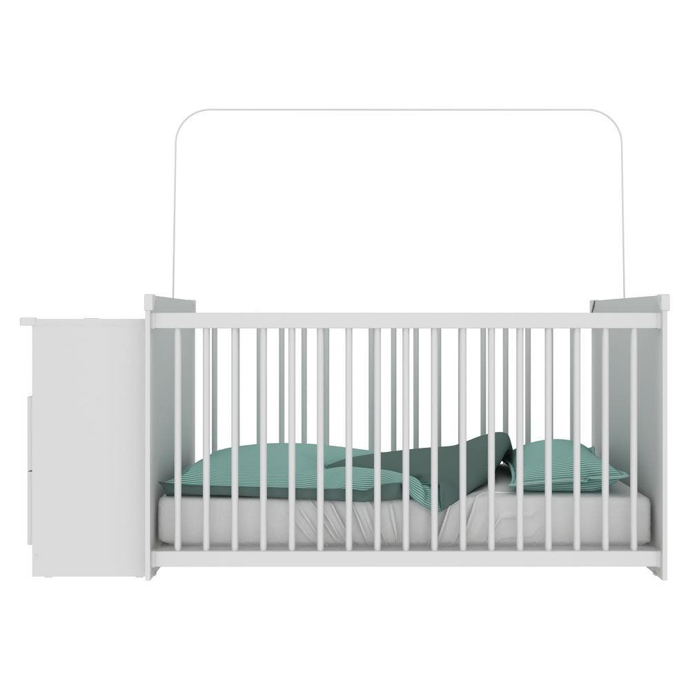 Berço cômoda Meu Bebê branco da Multimóveis
